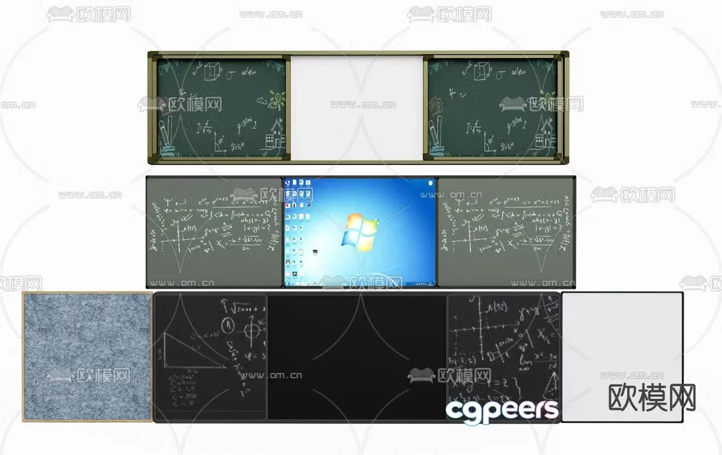 blackboard writing board 3d model