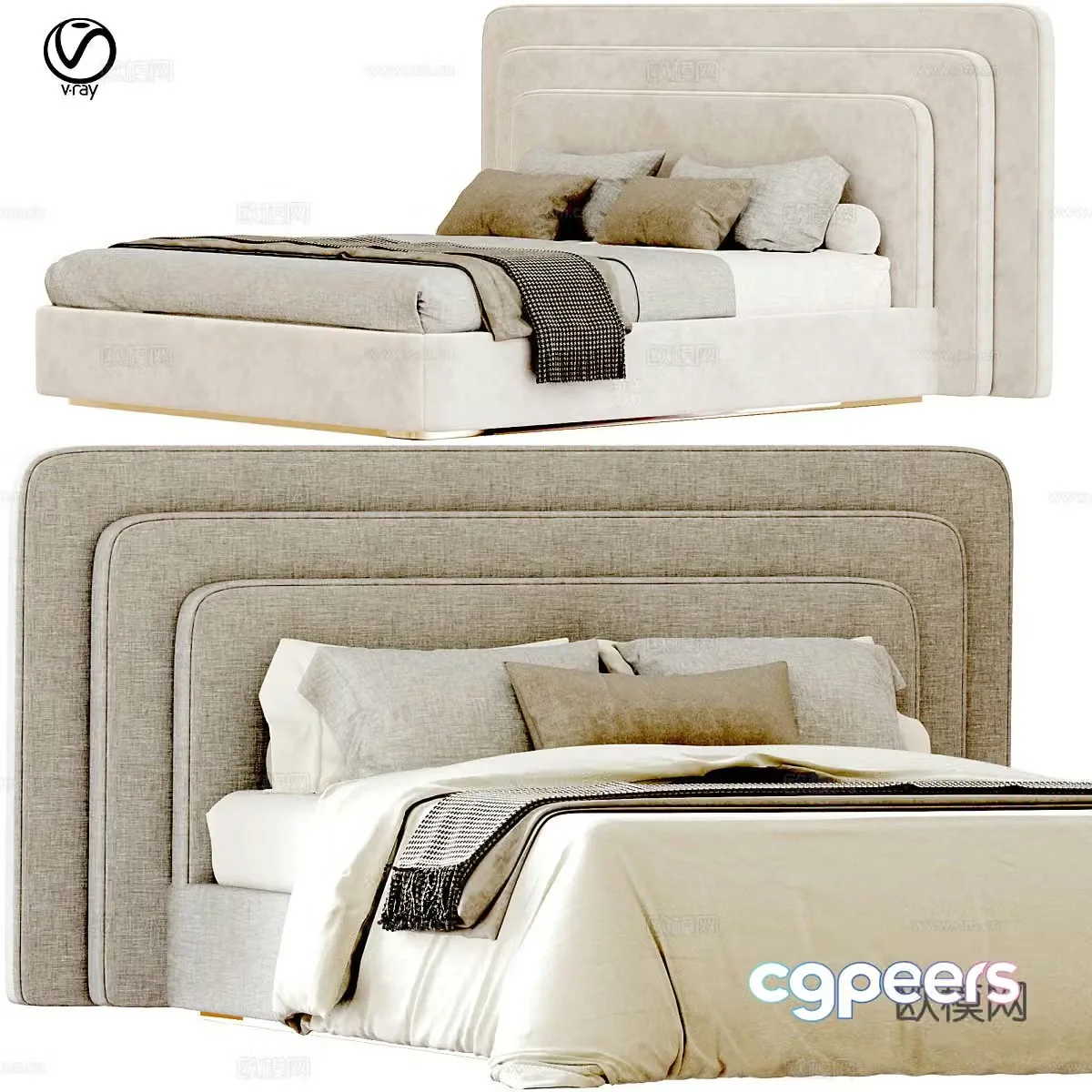 Double bed 3d model