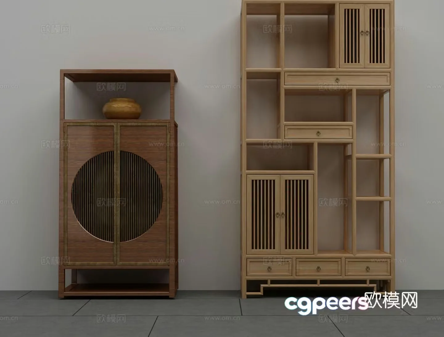 New Chinese style decorative cabinet 3D model