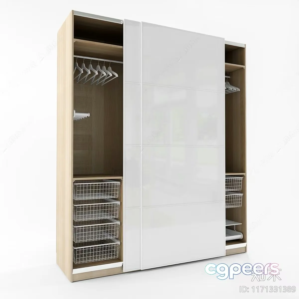 White Wardrobe Closet 3D Model – 8977 – VRAY Render