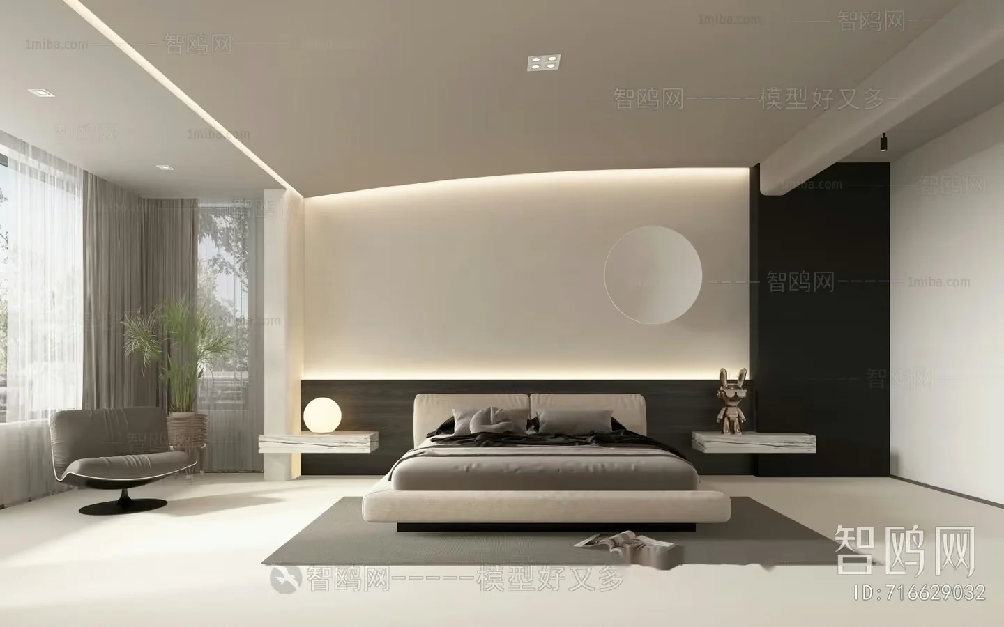 Modern Bedroom Design 3D Model – 23146 – VRAY Render