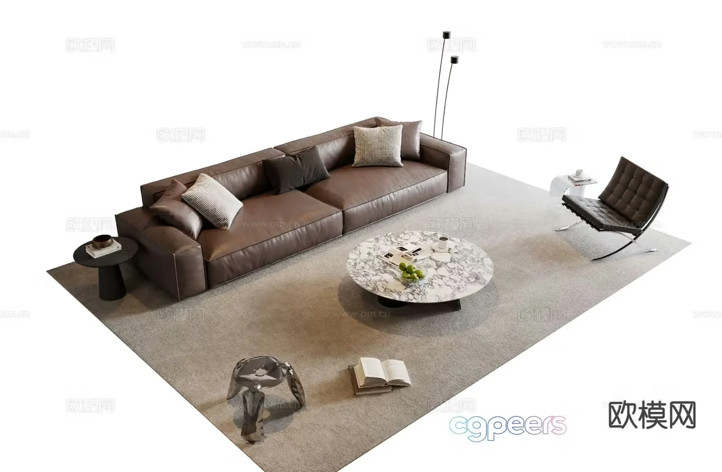 Italian sofa combination 3d model