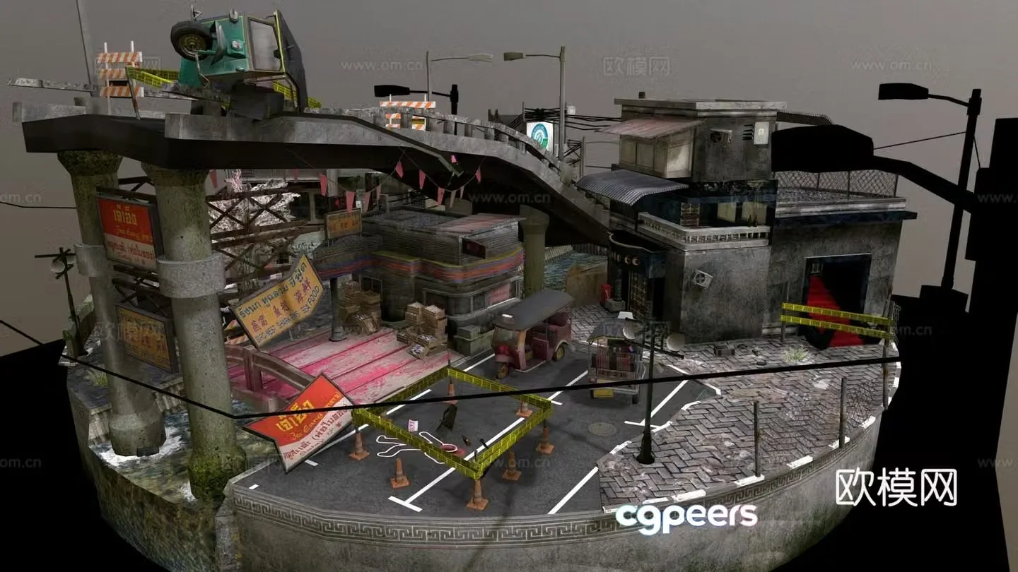 Bangkok city scene 3d model