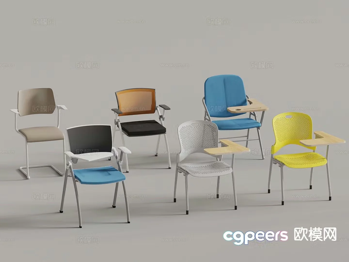 Training chair staff chair office chair 3d model