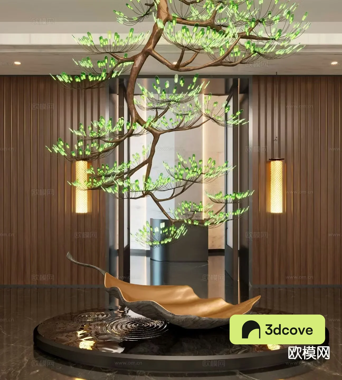 Modern interior installation decorative tree landscaping