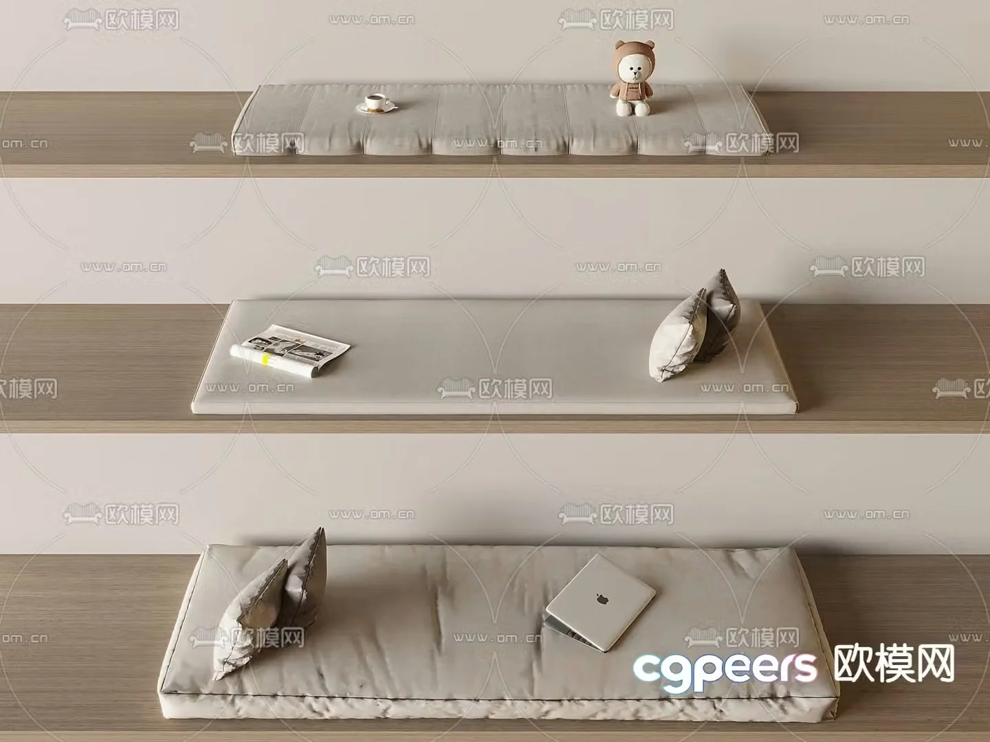 Cushion seat cushion bay window cushion sofa cushion 3d model