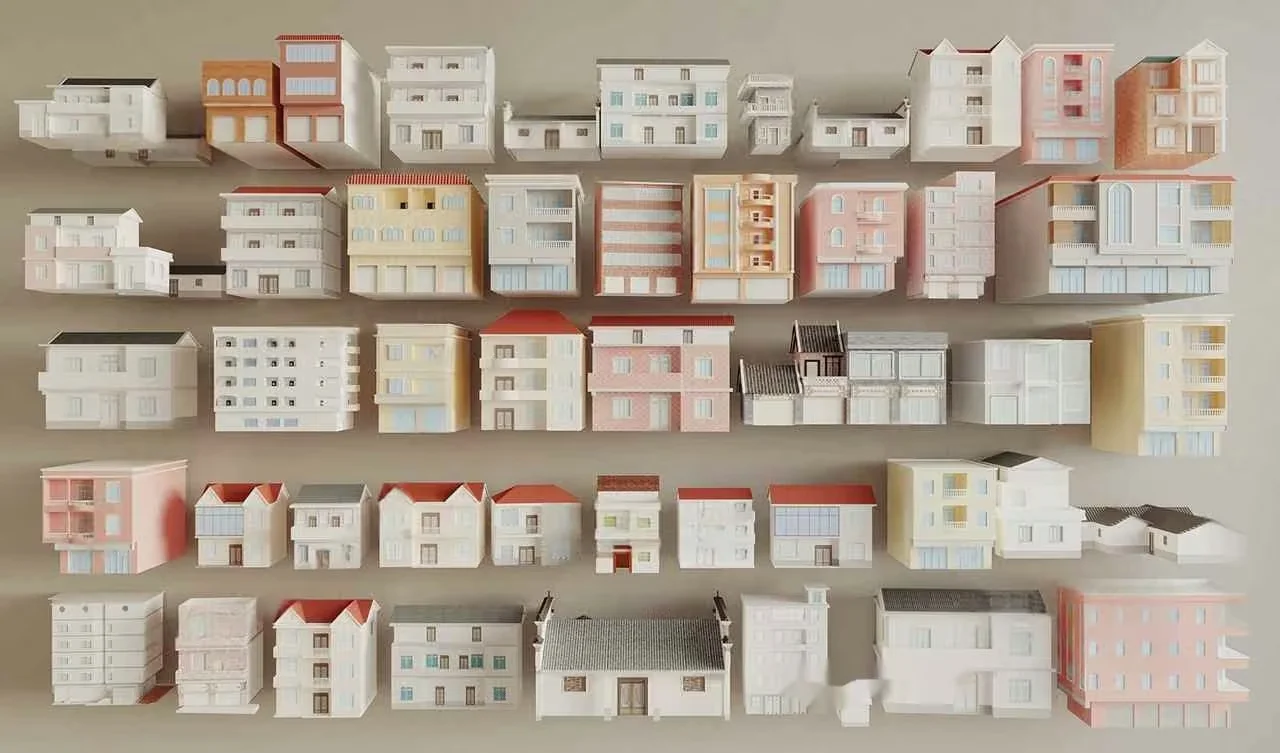 Miniature Model Houses 3D Model – 10793 – VRAY Render