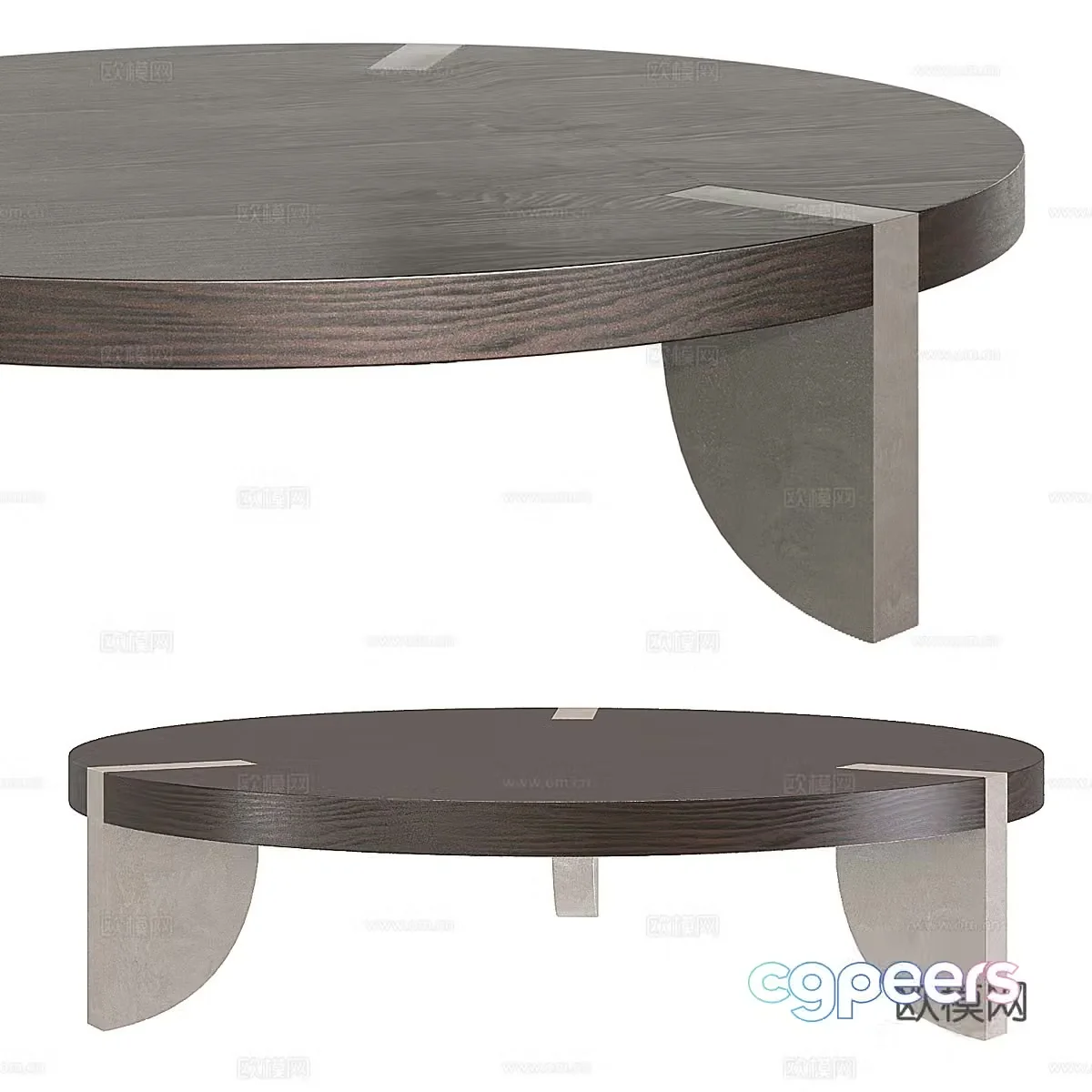 Modern Italian Zepo Round Coffee Table 3D Model