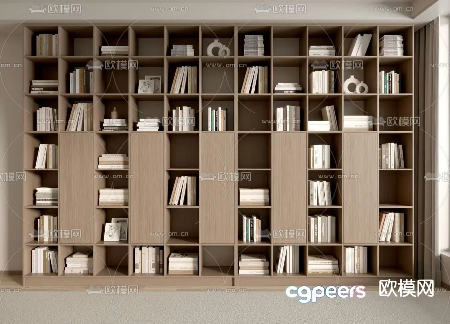 Bookcase Decorative Cabinet 3D Model