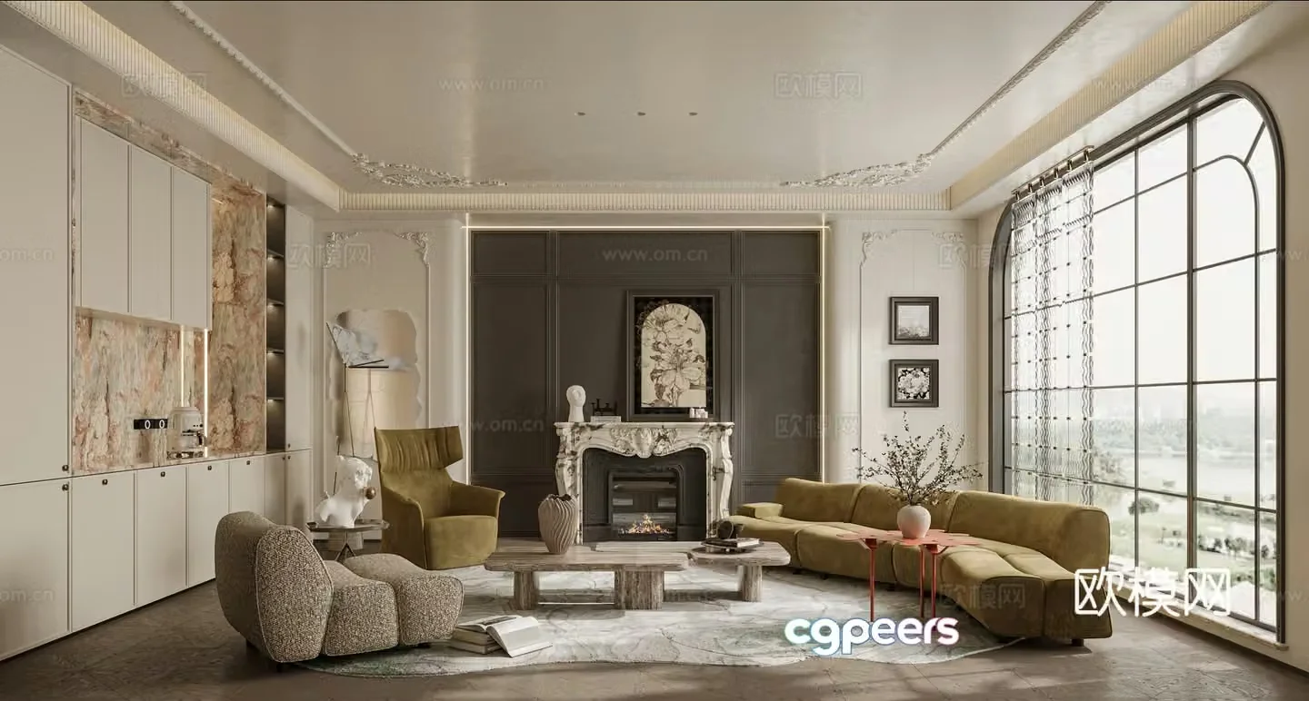 French living room 3d model
