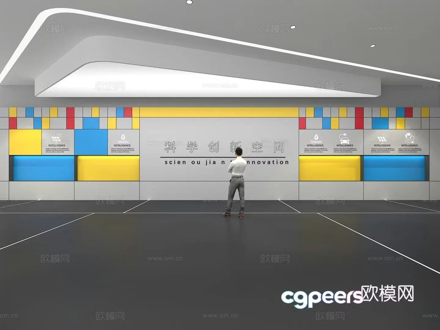 Cultural wall Corporate culture wall Display wall Theme wall Exhibition hall Campus culture Corridor 3D model