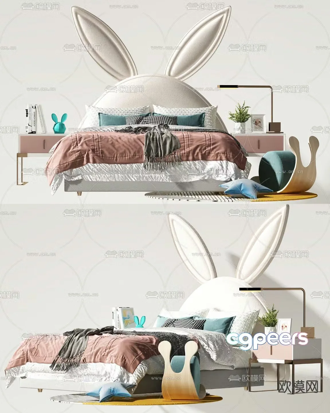 Modern children’s bed 3d model
