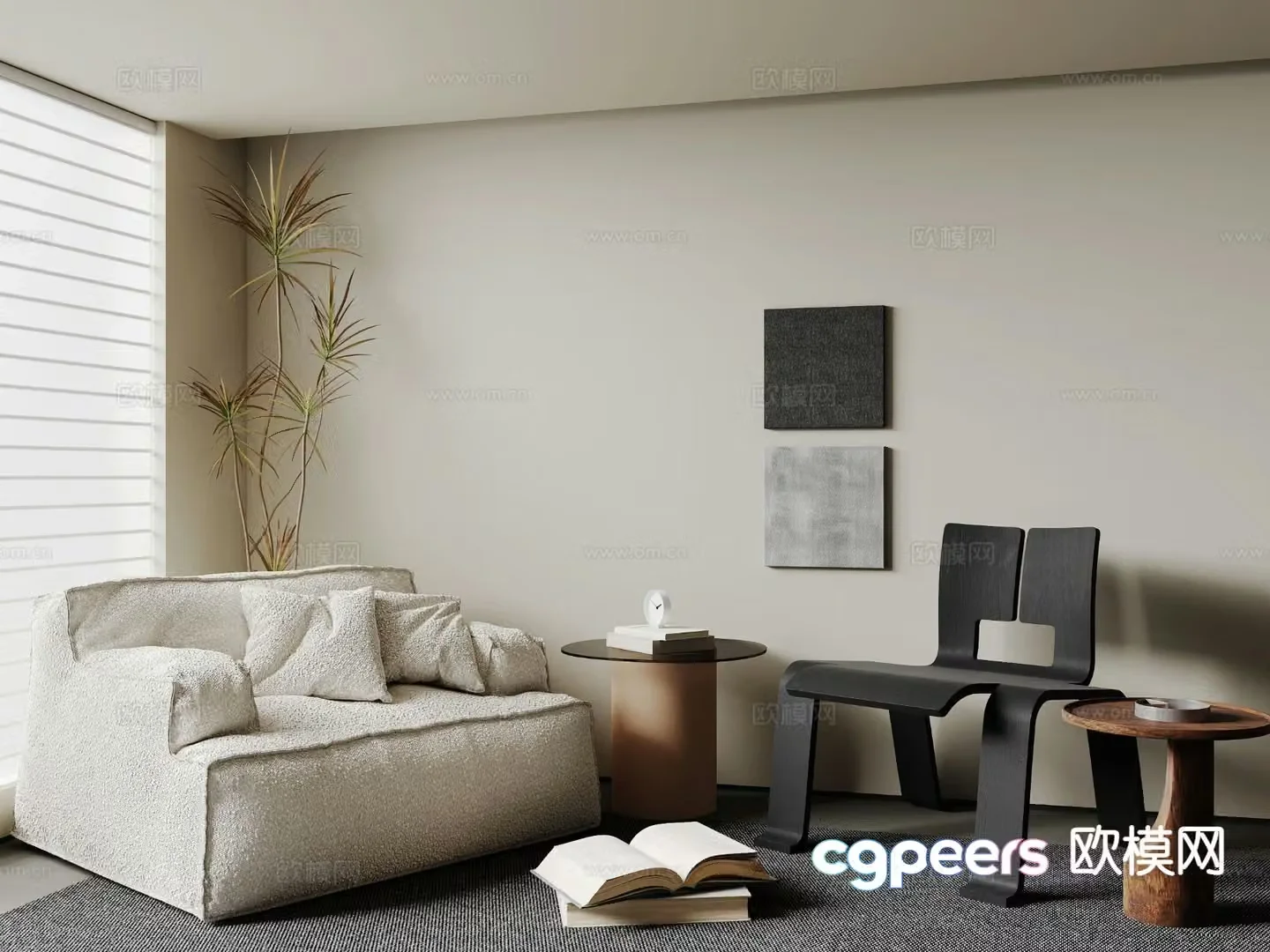 Fabric leisure sofa 3d model