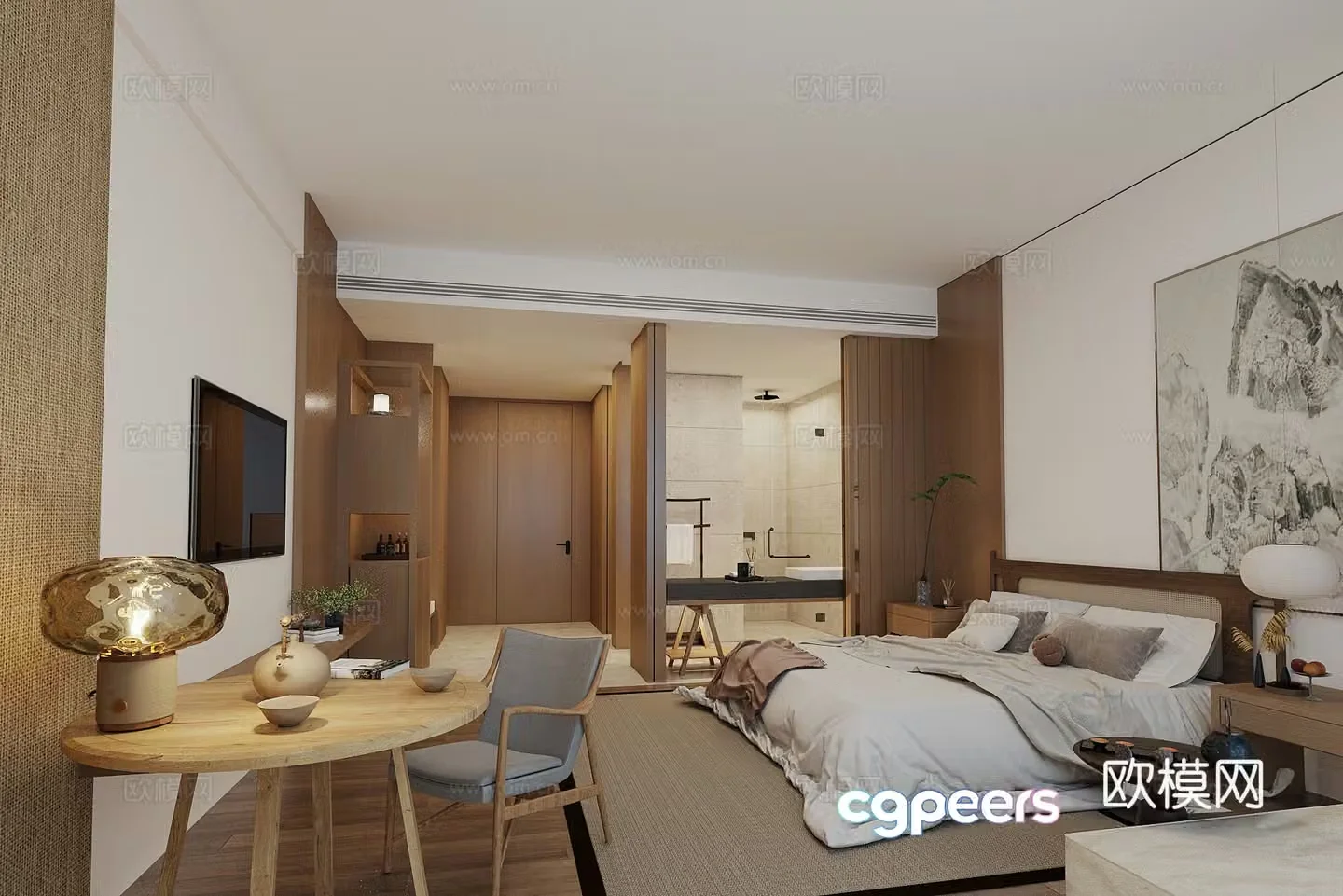 Hotel Room King Room 3D Model