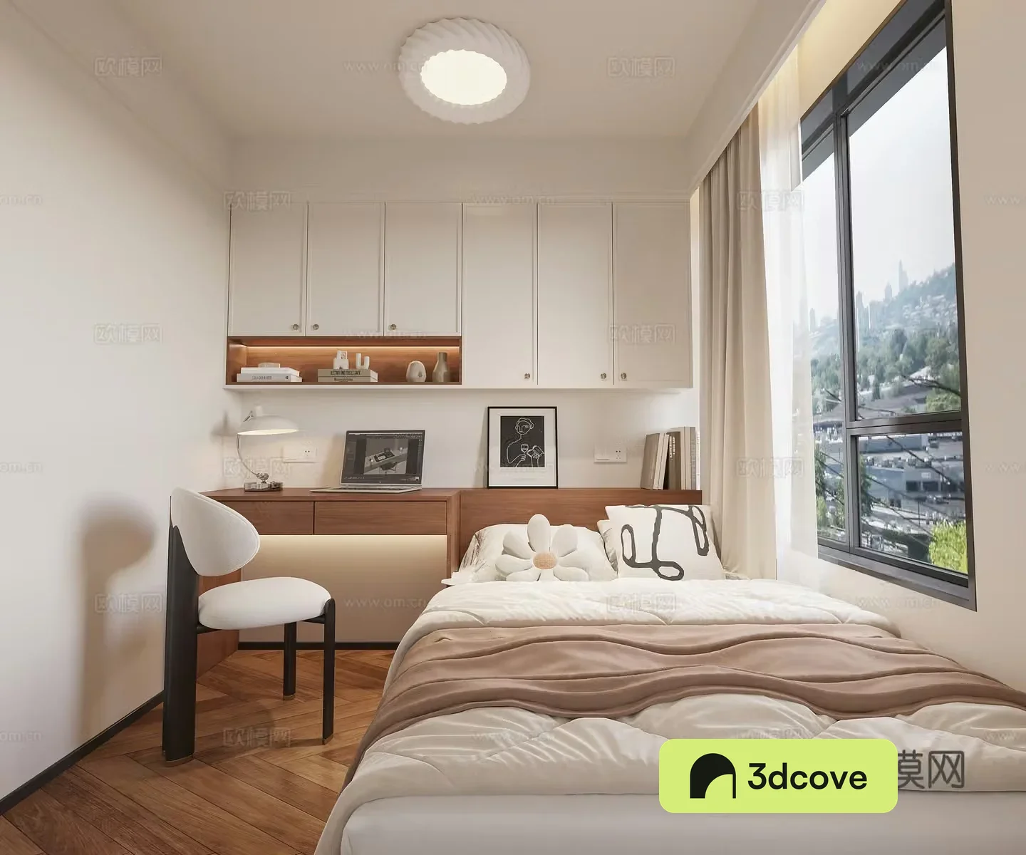 Middle style tatami bedroom 3d model