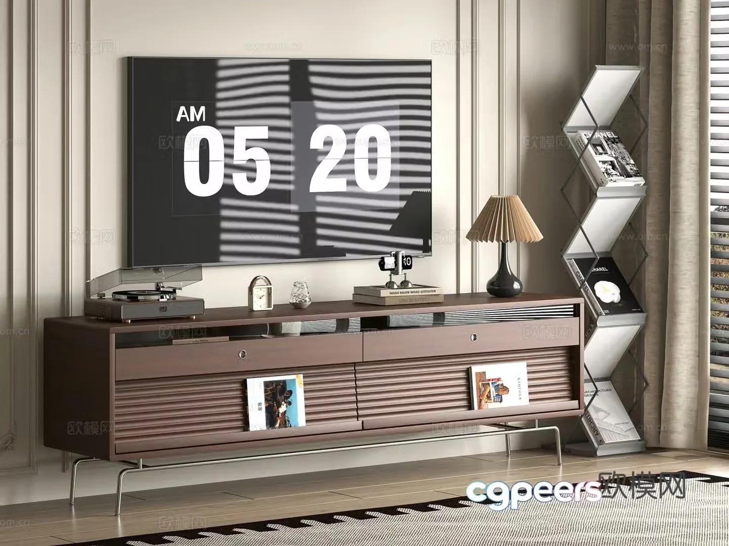 Middle-aged TV cabinet 3D model