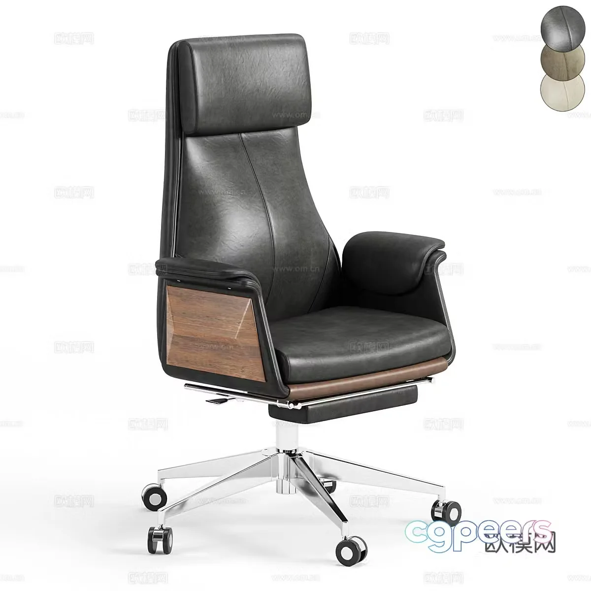 New Chinese leather office chair 3D model