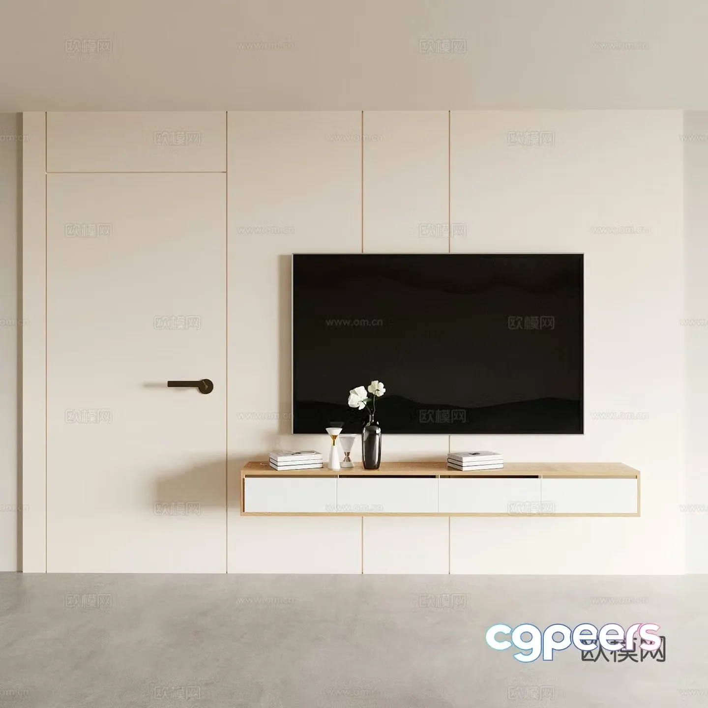 TV cabinet TV background wall TV background cabinet 3d model