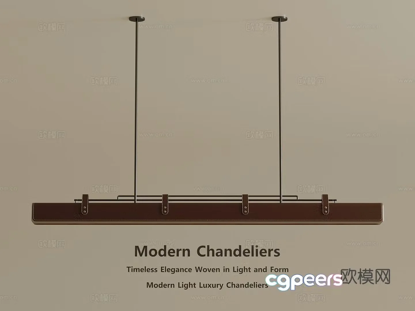 Light luxury Italian chandeliers decorative chandeliers art chandeliers long chandeliers leather chandeliers 3D model