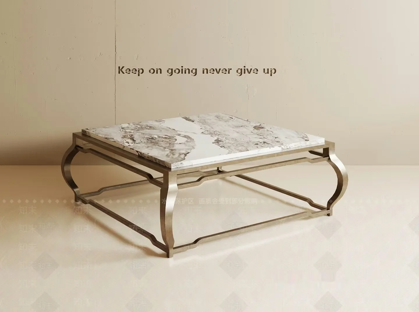 A Coffee Table With A Marble Top 3D Model – 8389 – VRAY Render