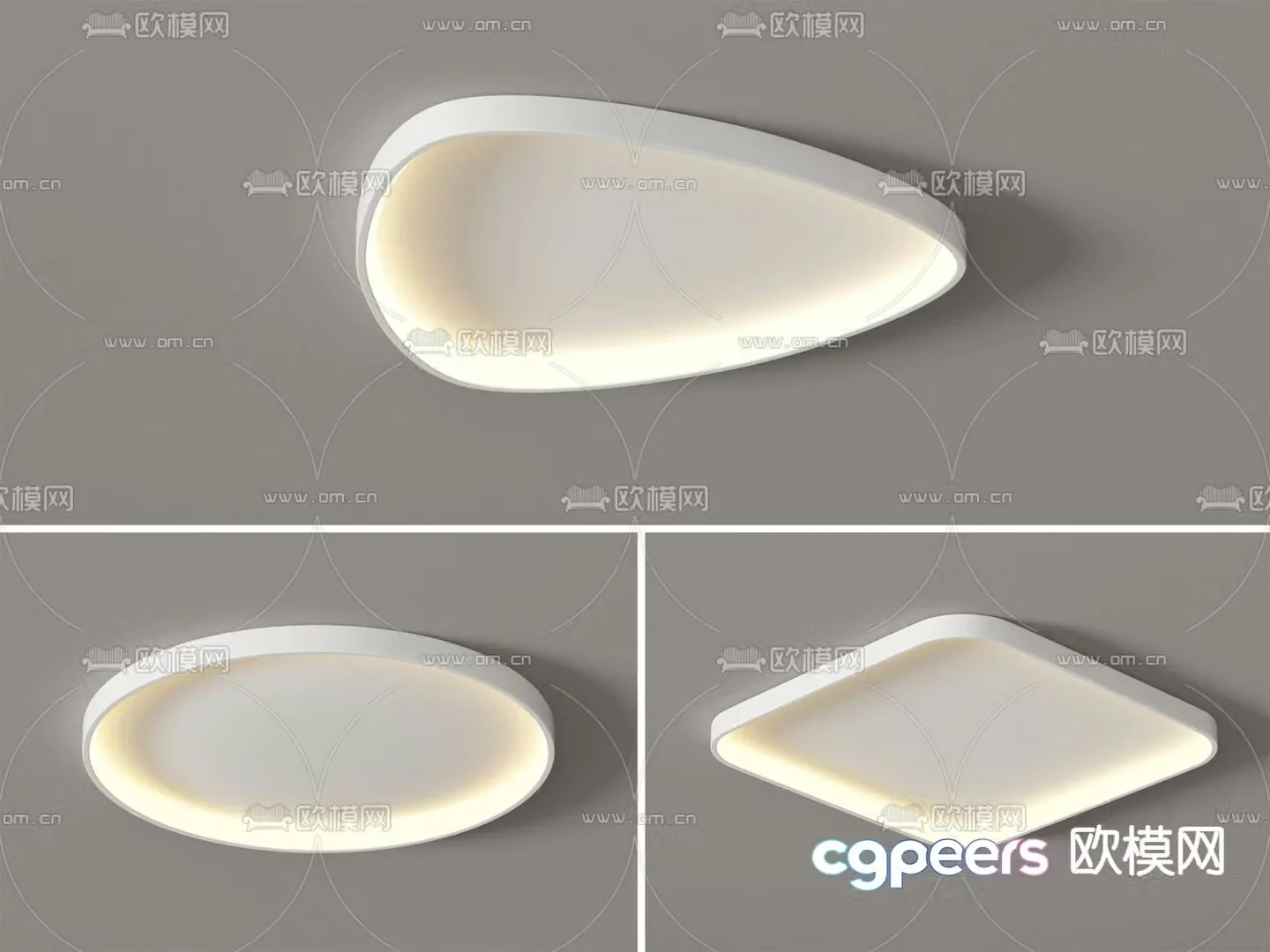 round ceiling lamp square ceiling lamp 3d model