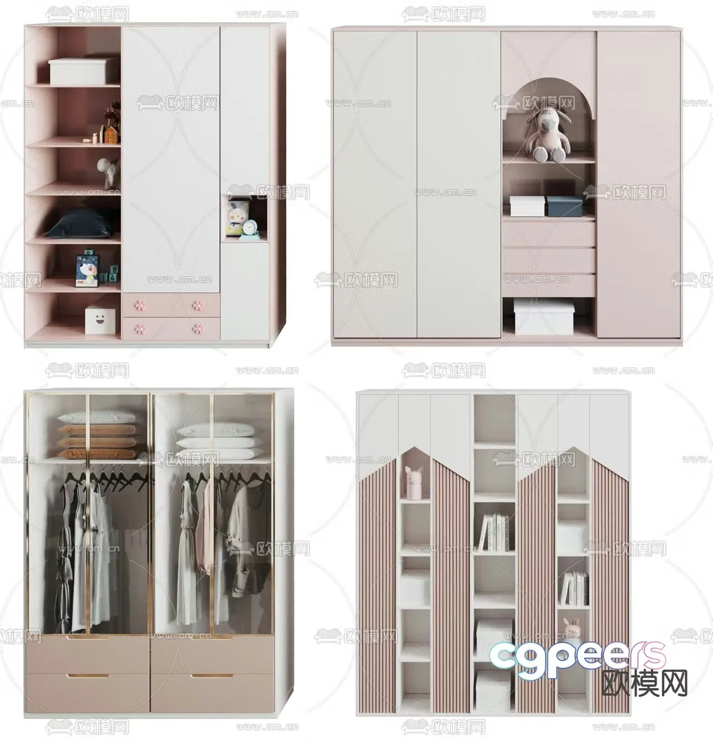 Modern children’s wardrobe decorative cabinet 3d model