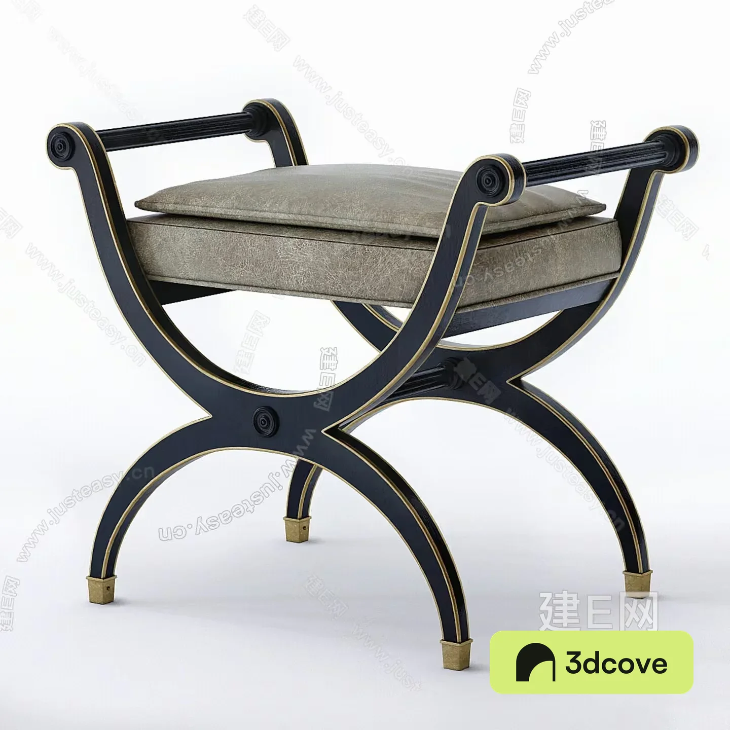 A Black And Gold Chair