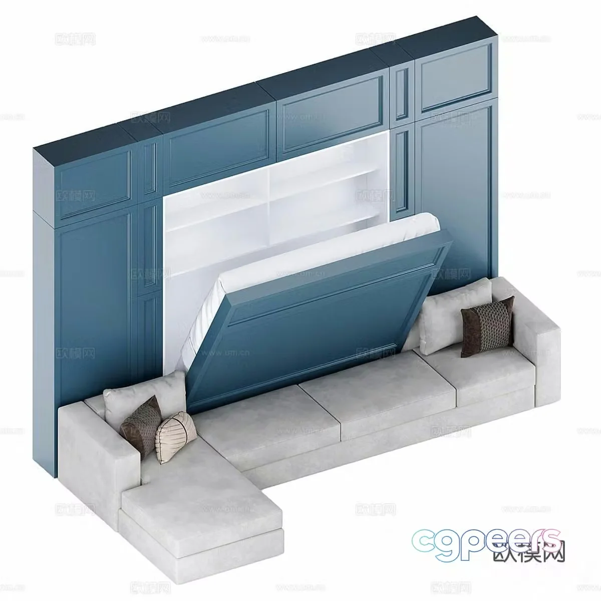 Olissys multi-seater sofa corner sofa 3d model