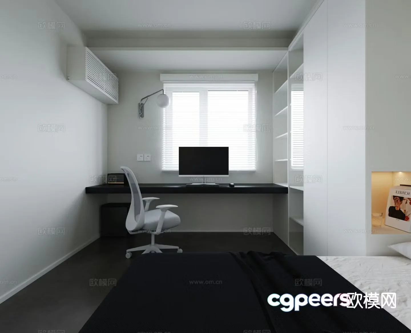 Modern minimalist study 3d model
