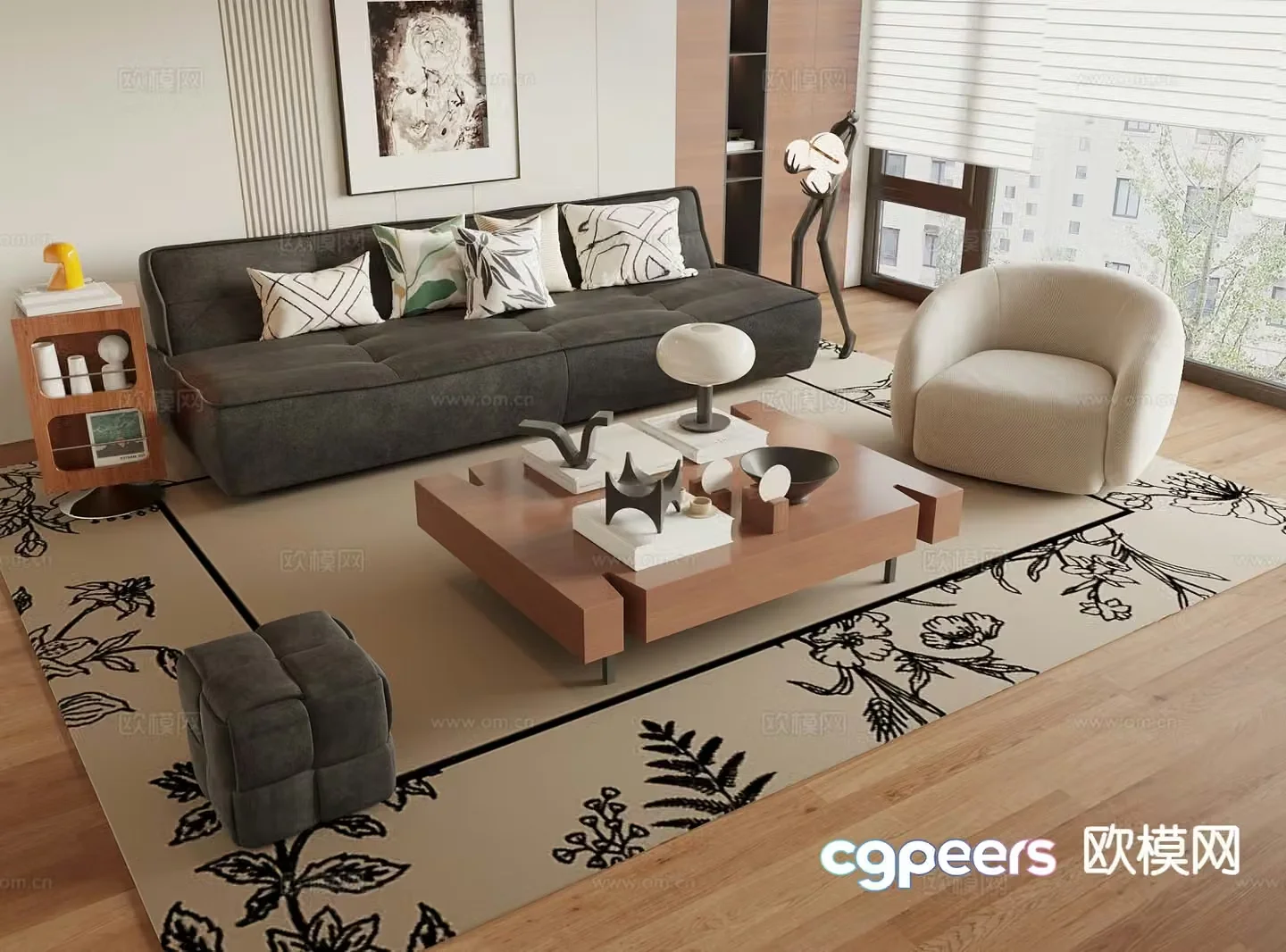 Medieval style modular sofa 3D model