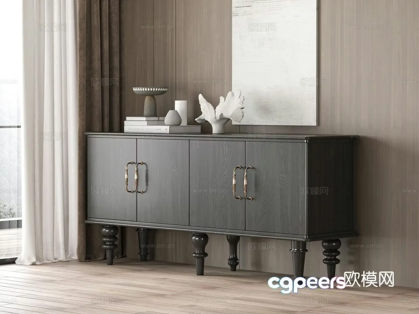 Medieval style entrance cabinet 3D model