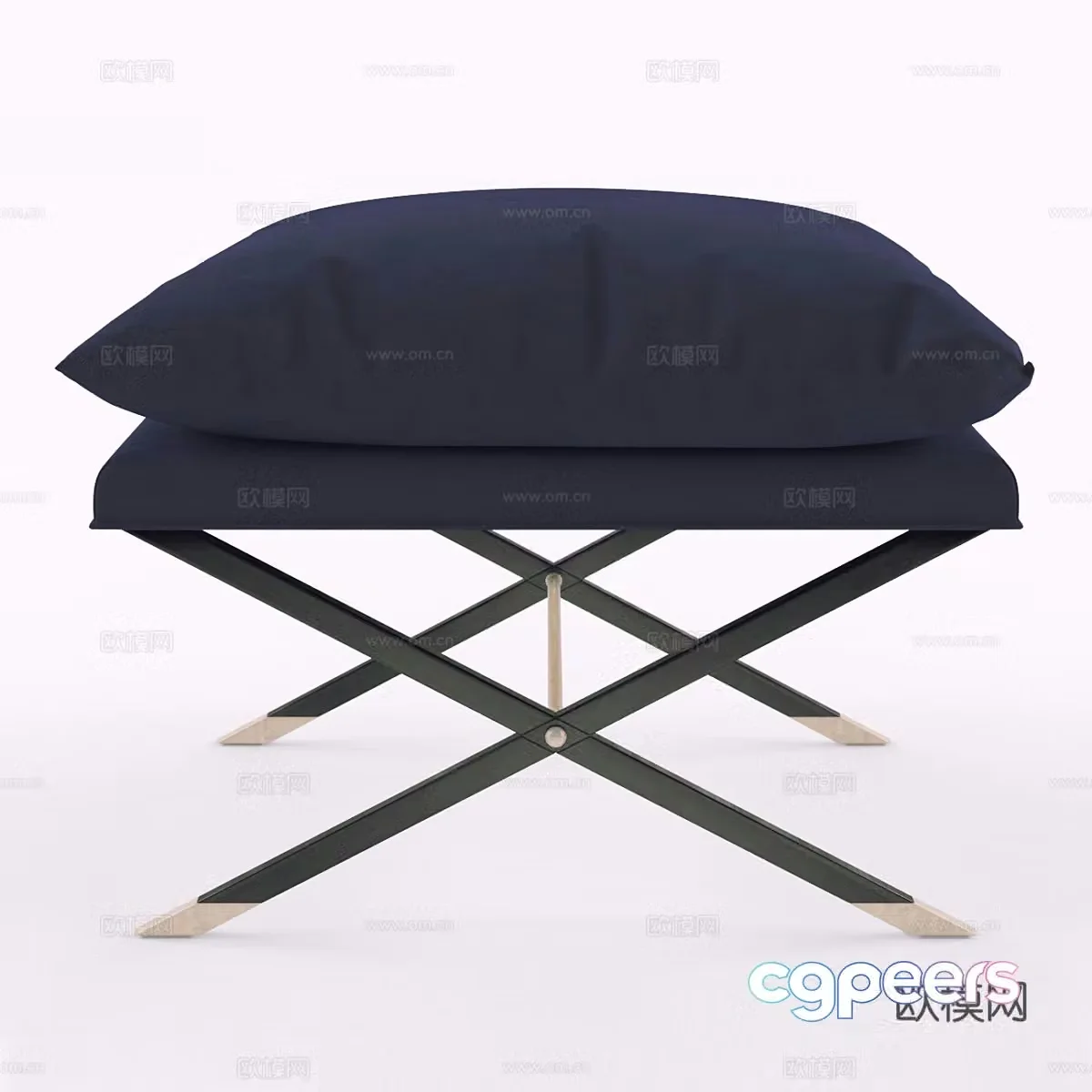 Pombardo style Ottoman stool BAKER101443d model