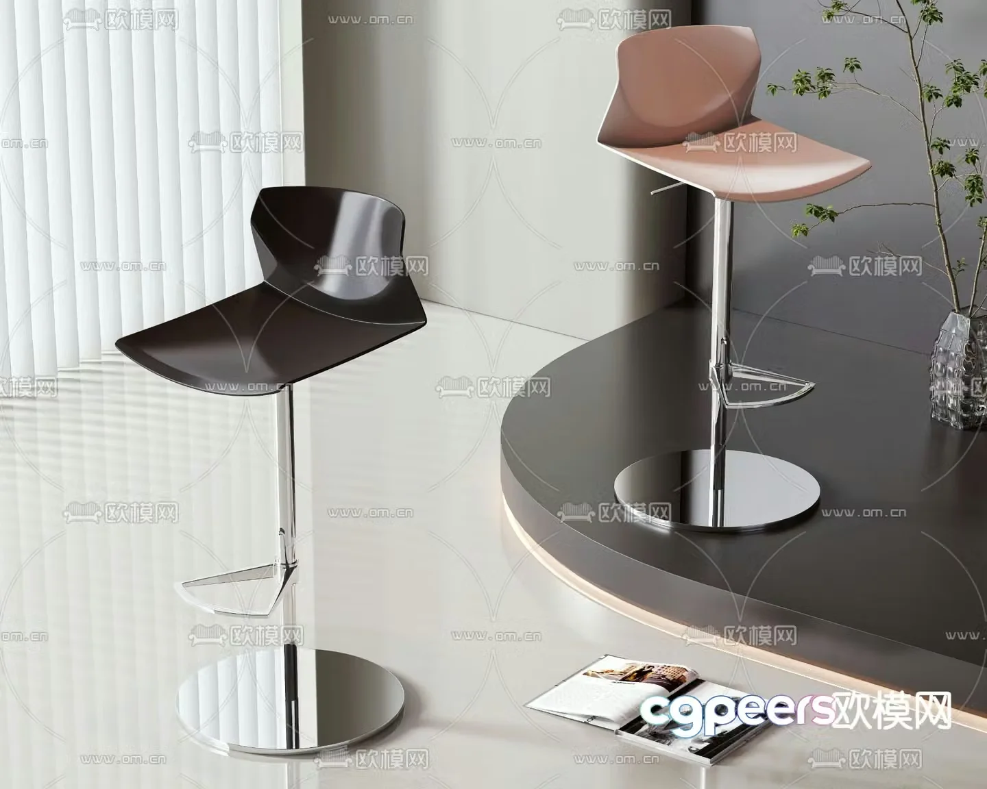 Modern bar stool bar stool 3d model