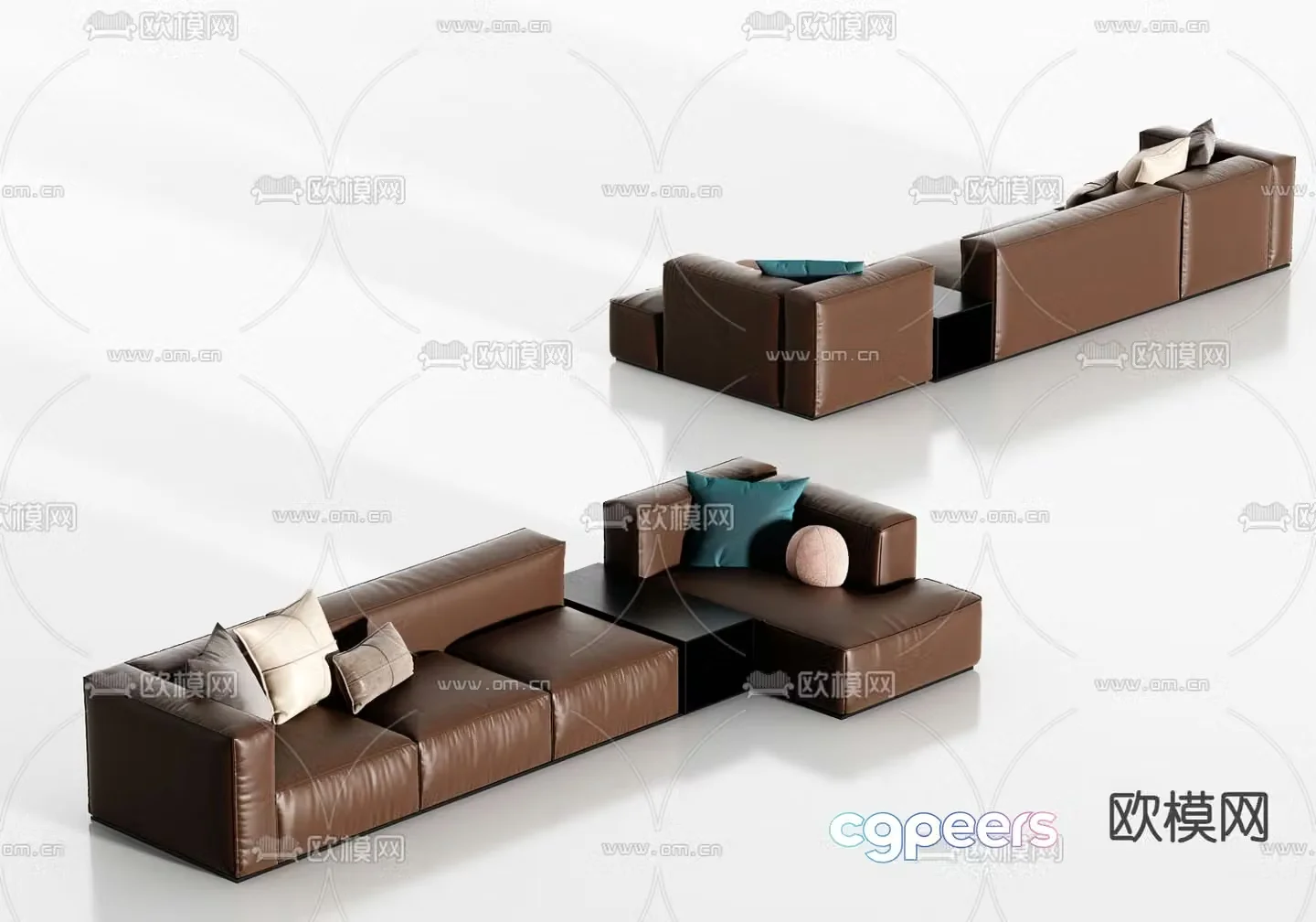leather sofa corner sofa 3d model