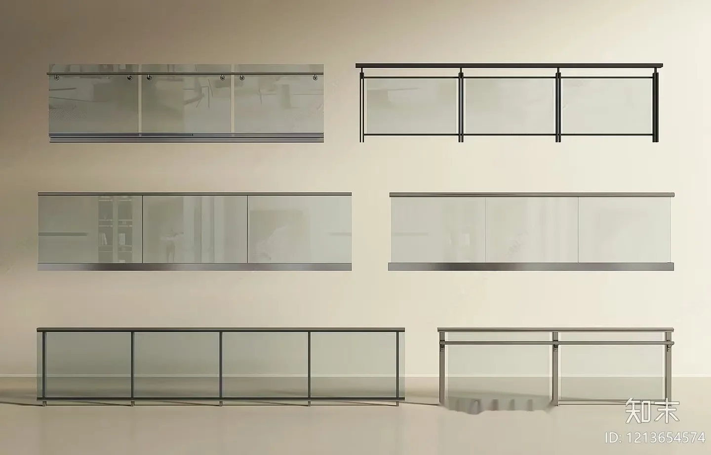 A Metal And Glass Railing 3D Model – 16244 – VRAY Render