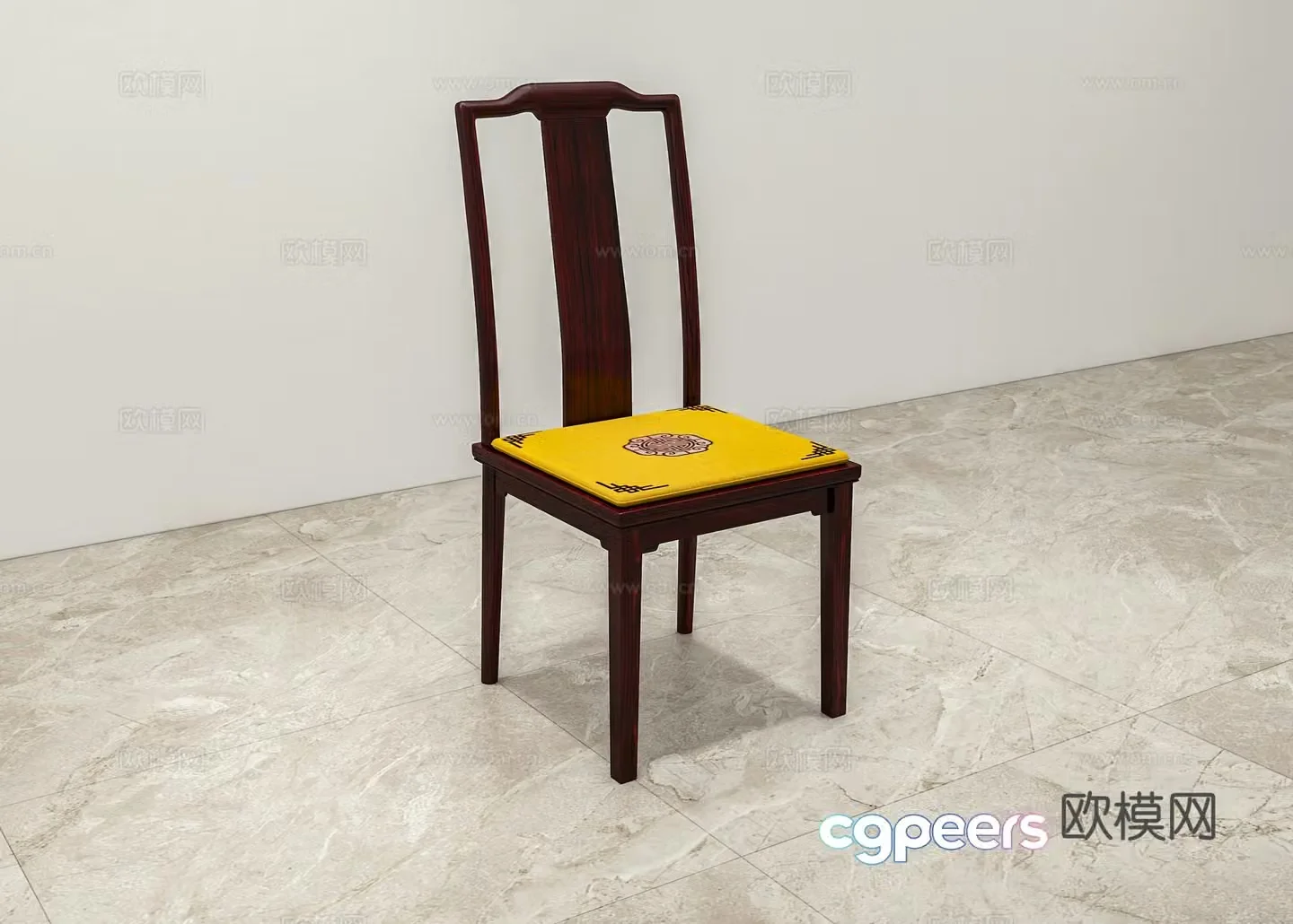 New Chinese dining chair Chinese dining chair Solid wood mahogany 3D model
