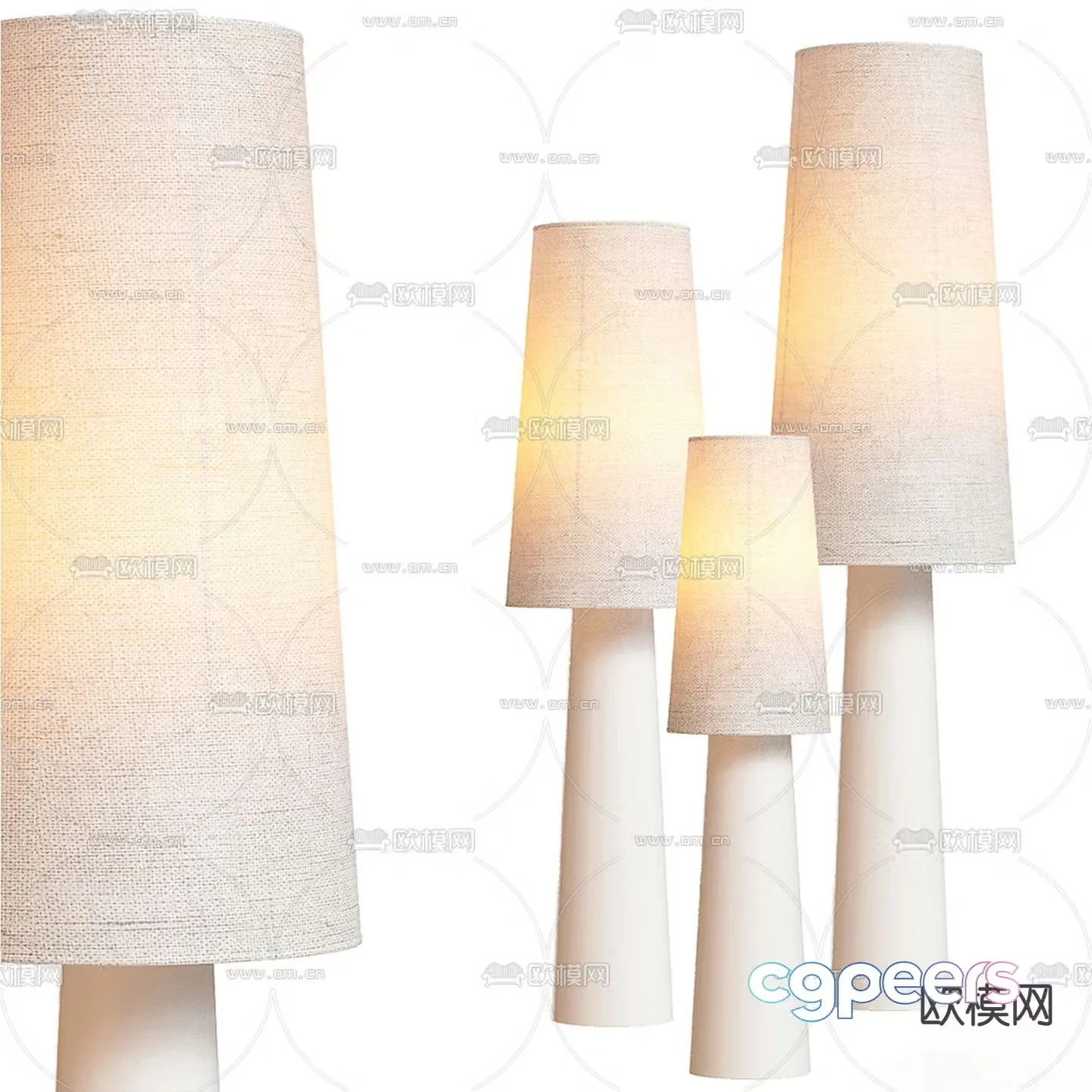 Wabi-sabi floor lamp fabric floor lamp 3d model
