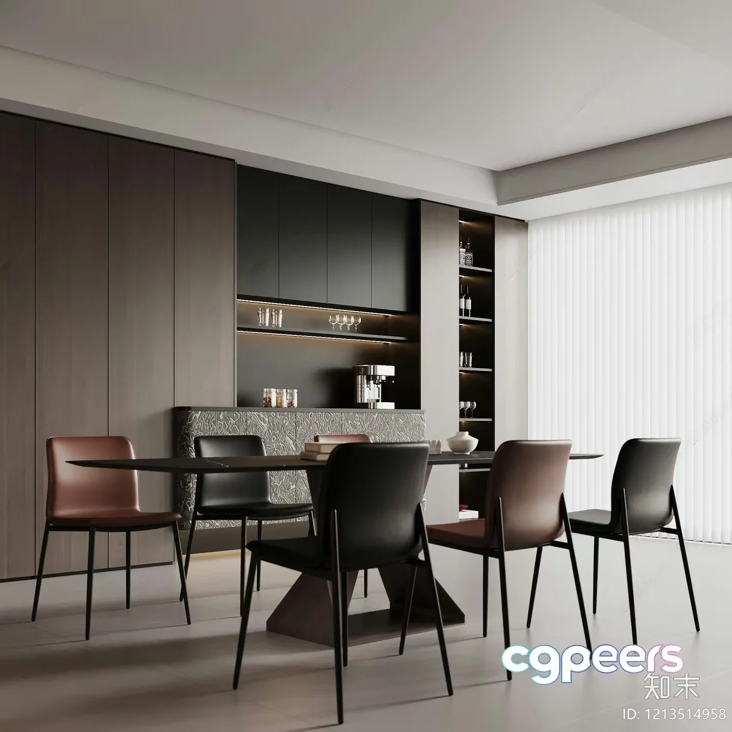 Modern Dining Room 3D Model – 16989 – VRAY Render