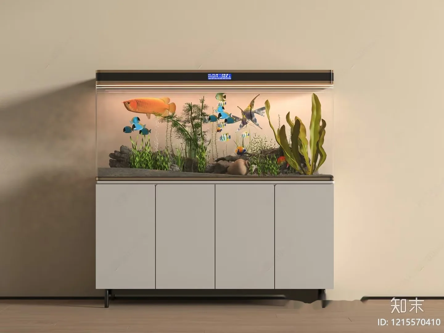 A Large Aquarium With Fish 3D Model – 10183 – VRAY Render