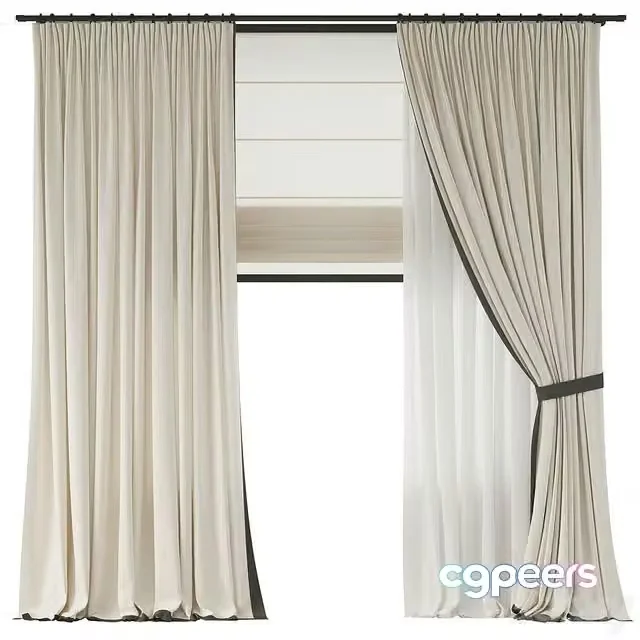 3ds Max Free – Curtains with piping and grab