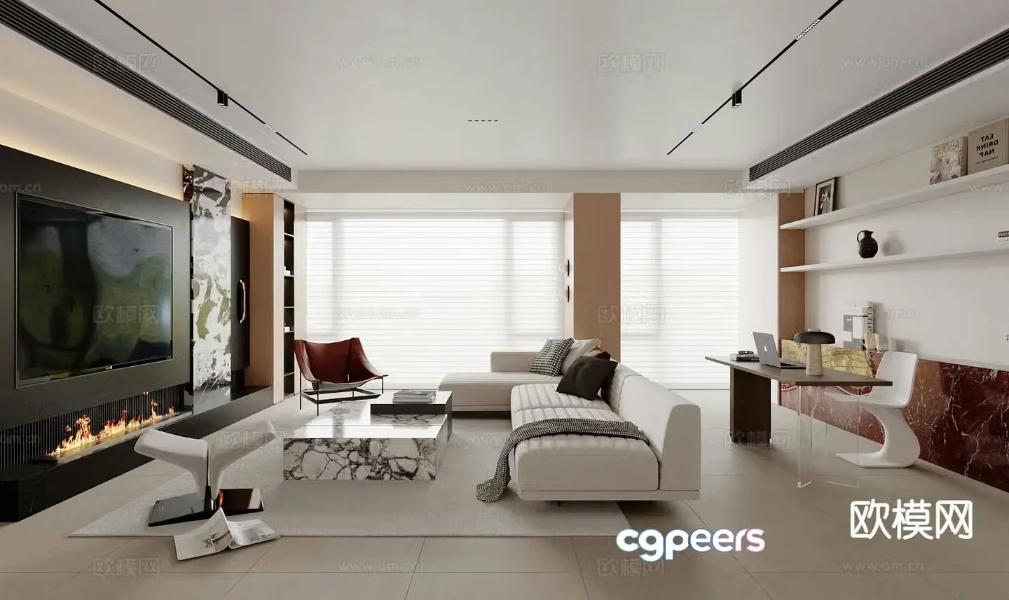 Modern living room 3d model
