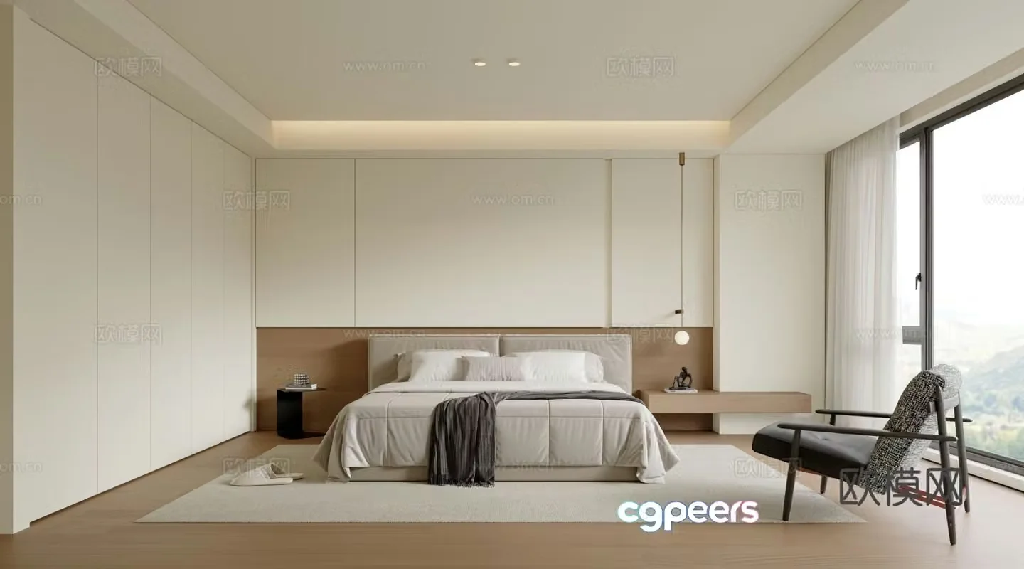Modern bedroom master bedroom 3d model