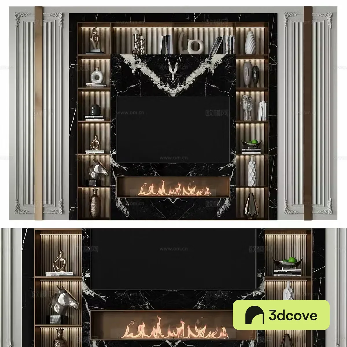 Modern light luxury TV background wall