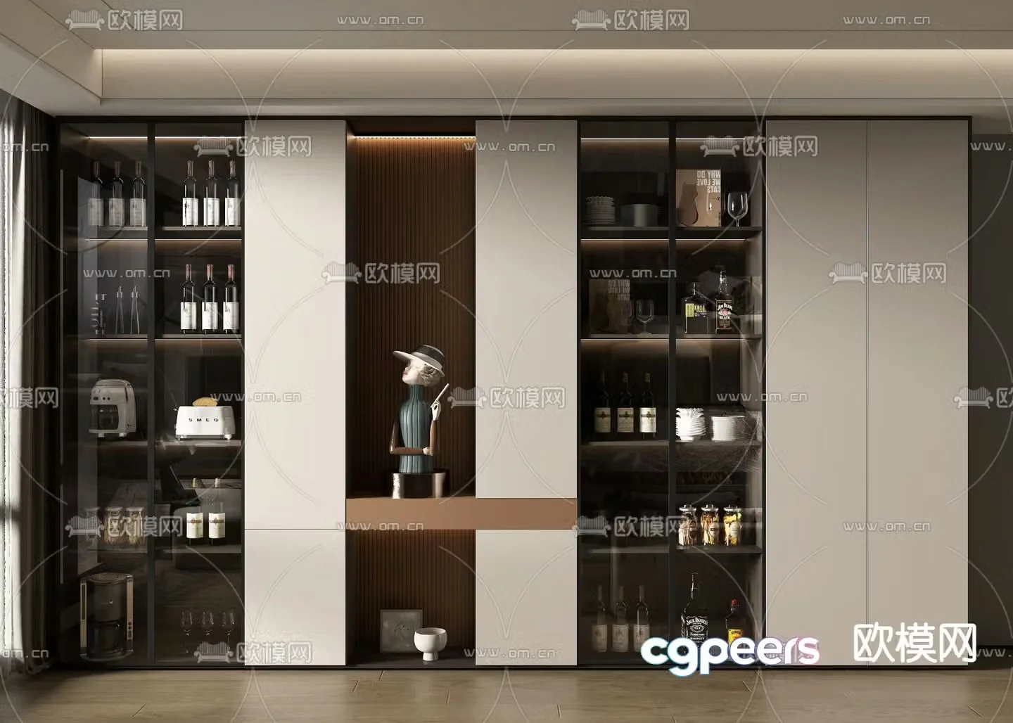 Modern wine cabinet 3d model