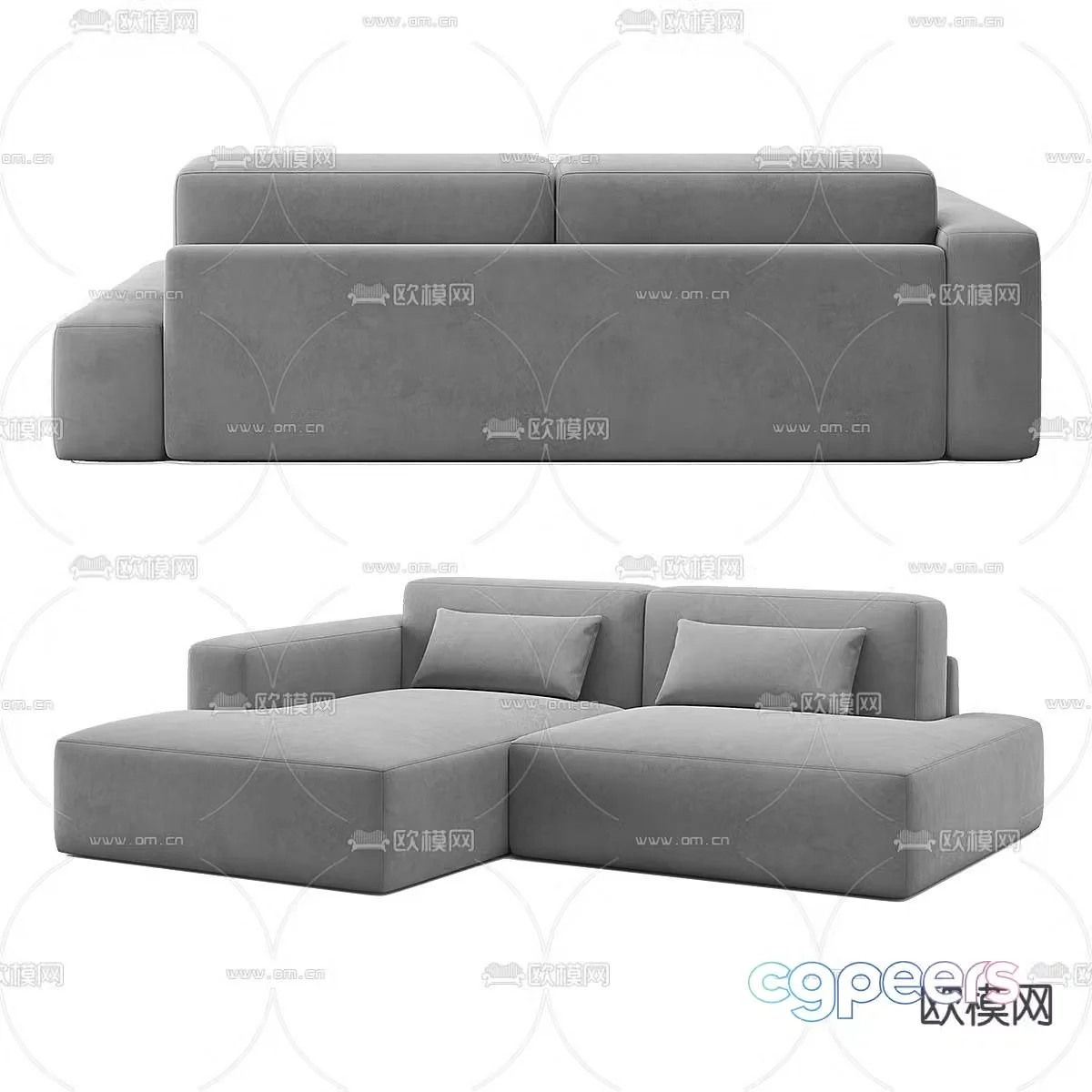 Double sofa corner sofa 3d model