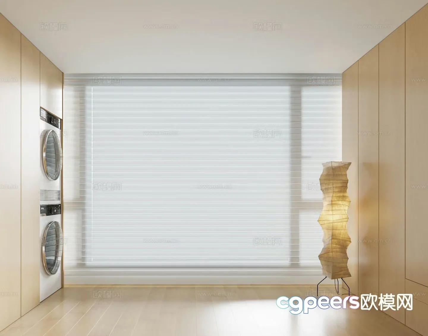 Modern Venetian Blinds Fantasy Curtains Laundry Room 3d Model