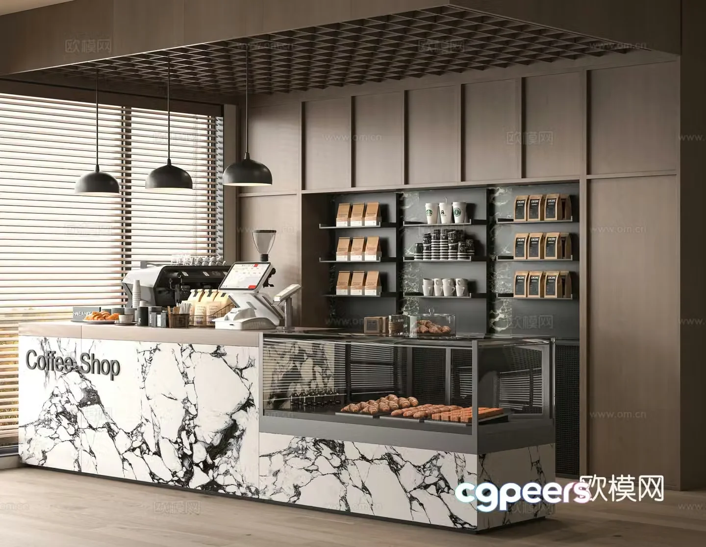 Modern bakery 3d model