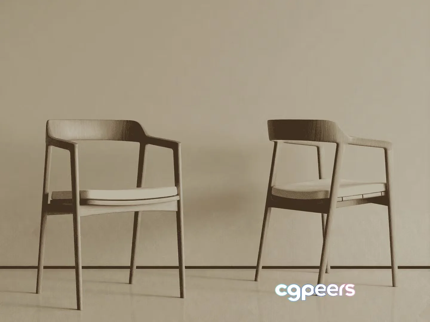 Modern Wooden Chairs 3D Model – 16496 – VRAY Render