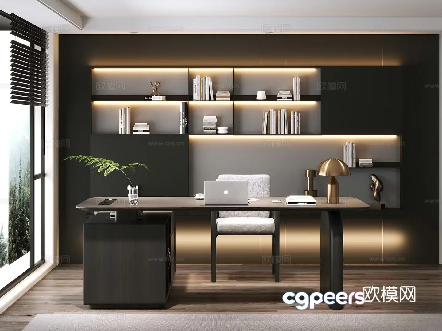 Modern office desk desk manager desk 3d model