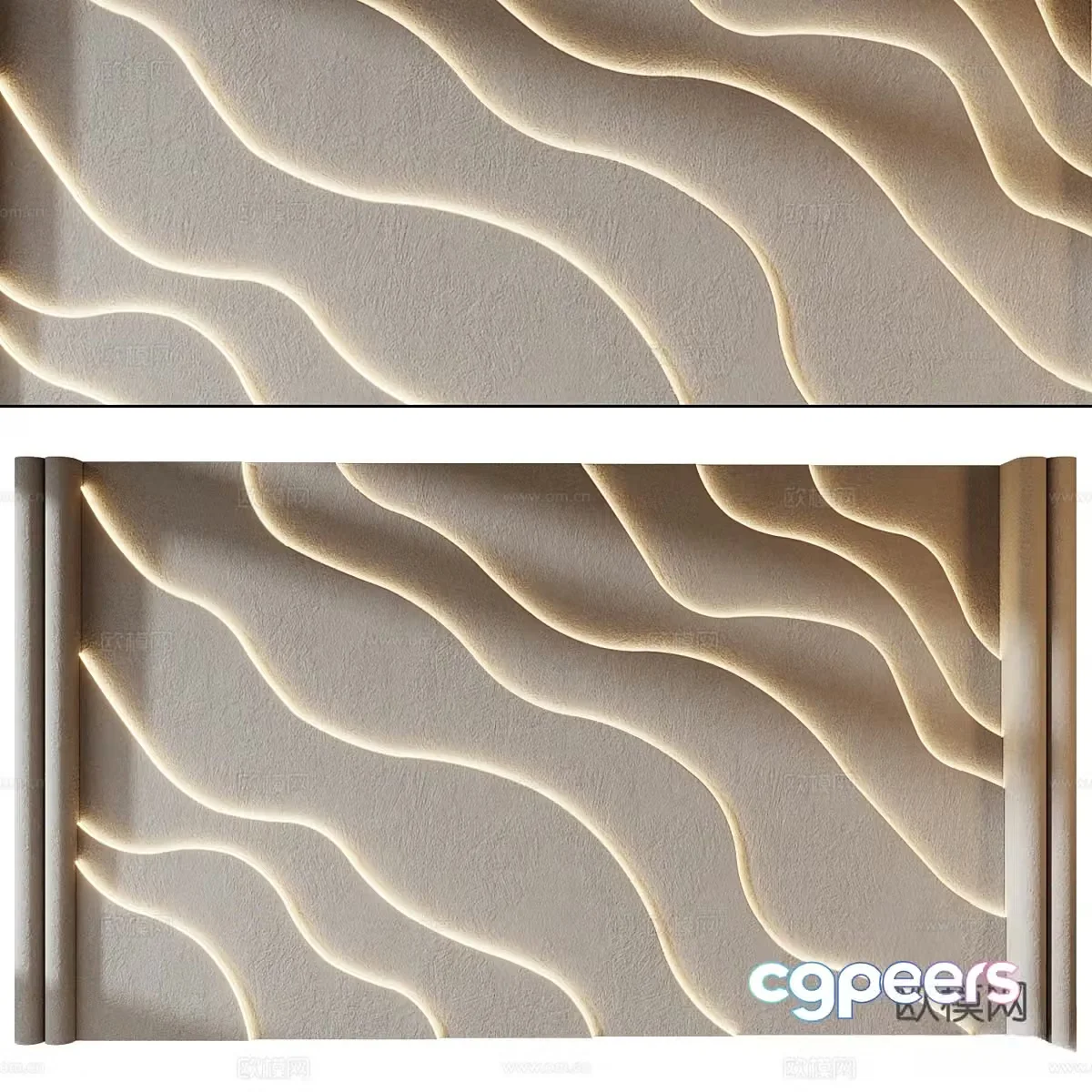 Modern background wall image wall 3D model